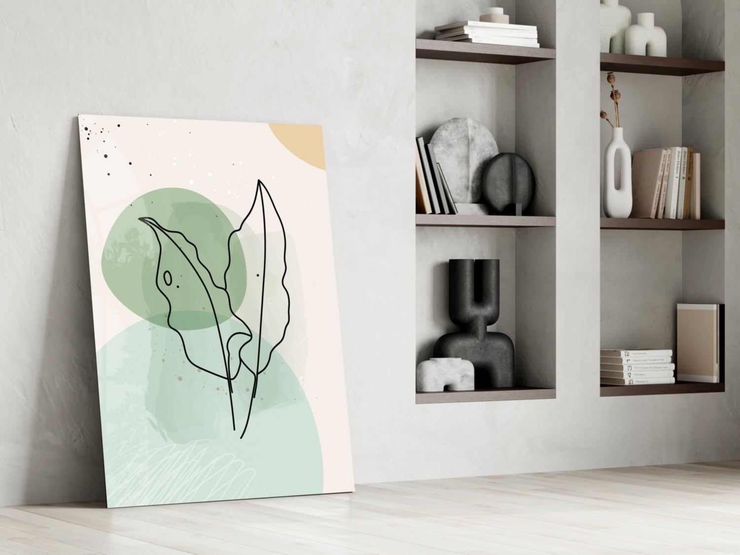 Abstract Shapes Glass Wall Art.