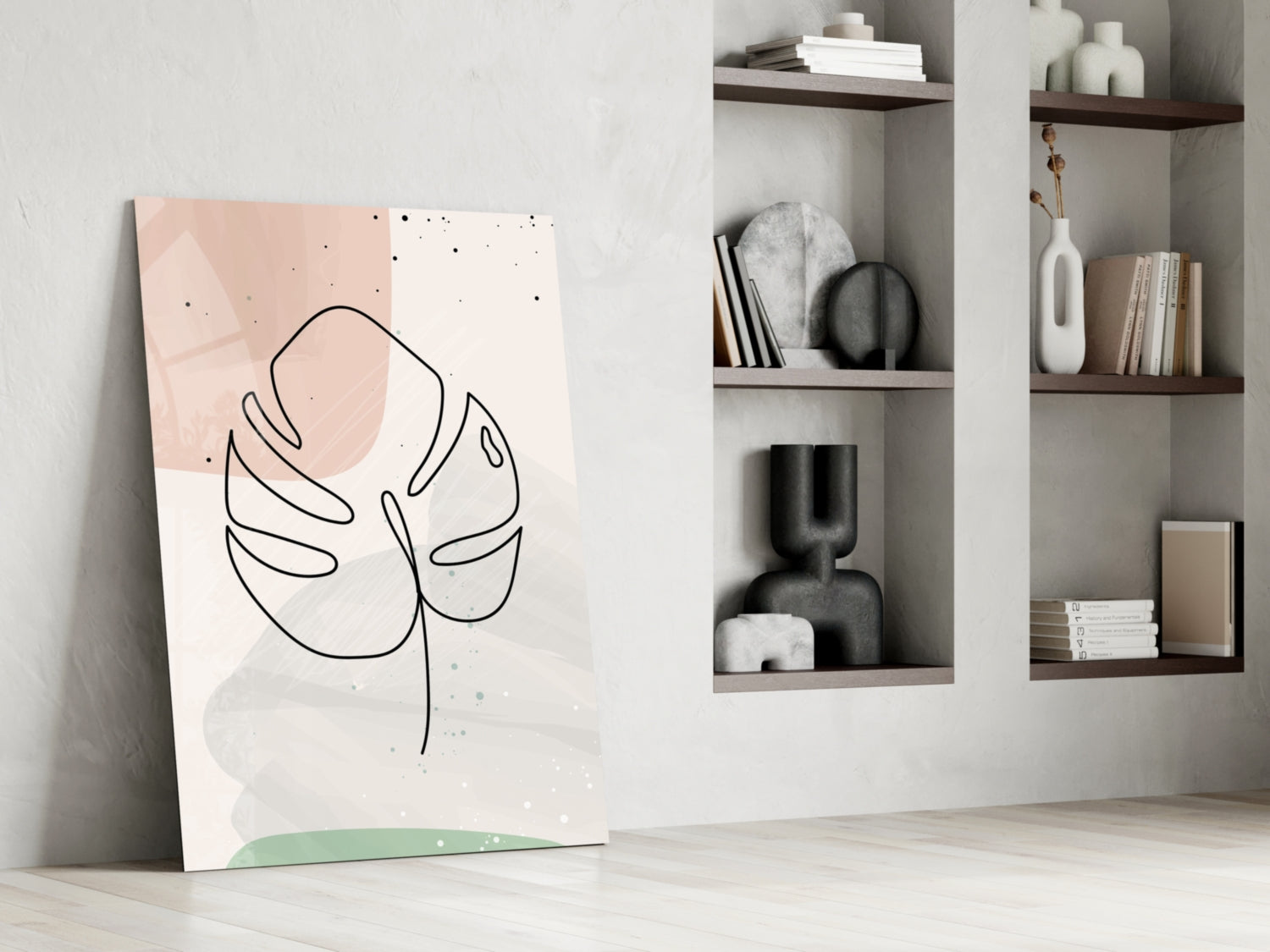 Abstract Shapes Glass Wall Art.