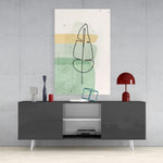 Abstract Shapes Glass Wall Art.