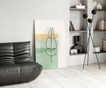 Line Tropical glass print enhancing a bedroom with editorial drama