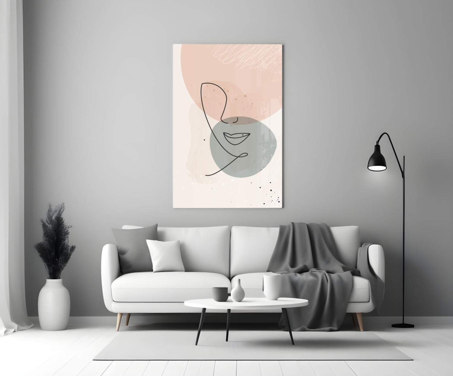 Abstract Shapes Glass Wall Art.