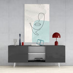Abstract Shapes Glass Wall Art.