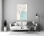 Sky Line Portrait panel adding calm mood to a bathroom