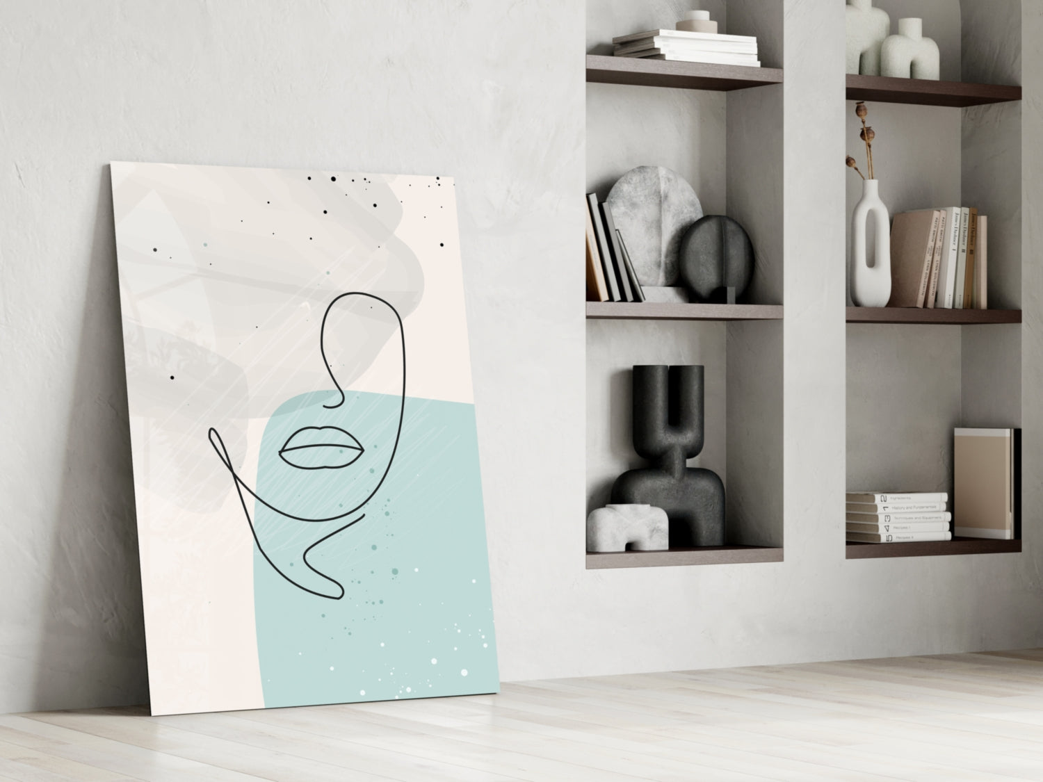 Abstract Shapes Glass Wall Art.