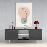 Abstract Shapes Glass Wall Art.