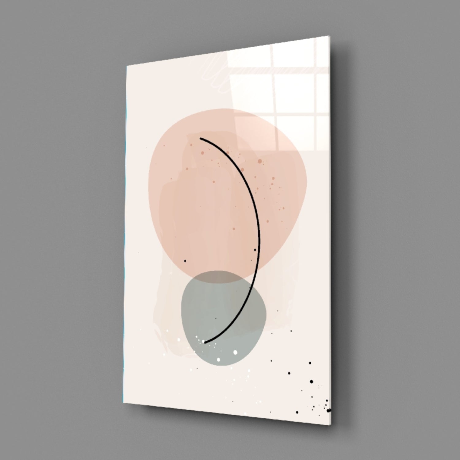 Abstract Shapes Glass Wall Art.