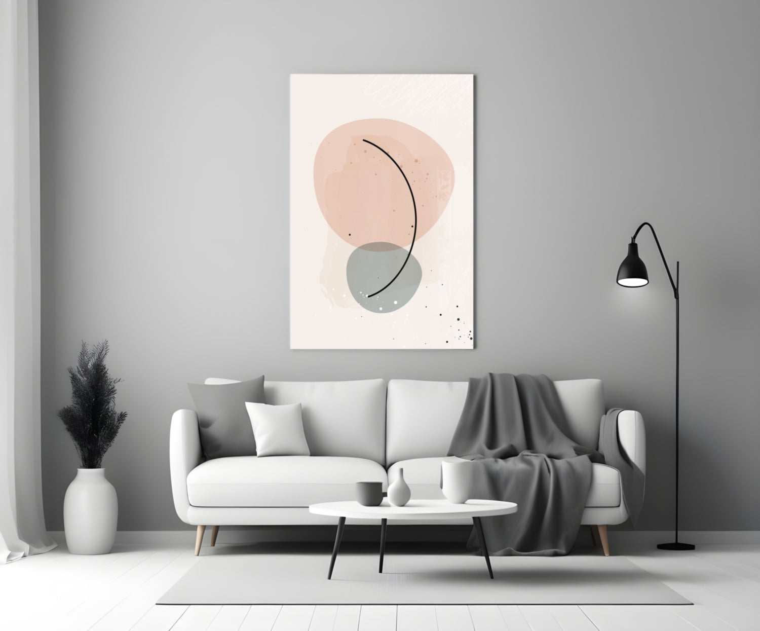 Abstract Shapes Glass Wall Art.