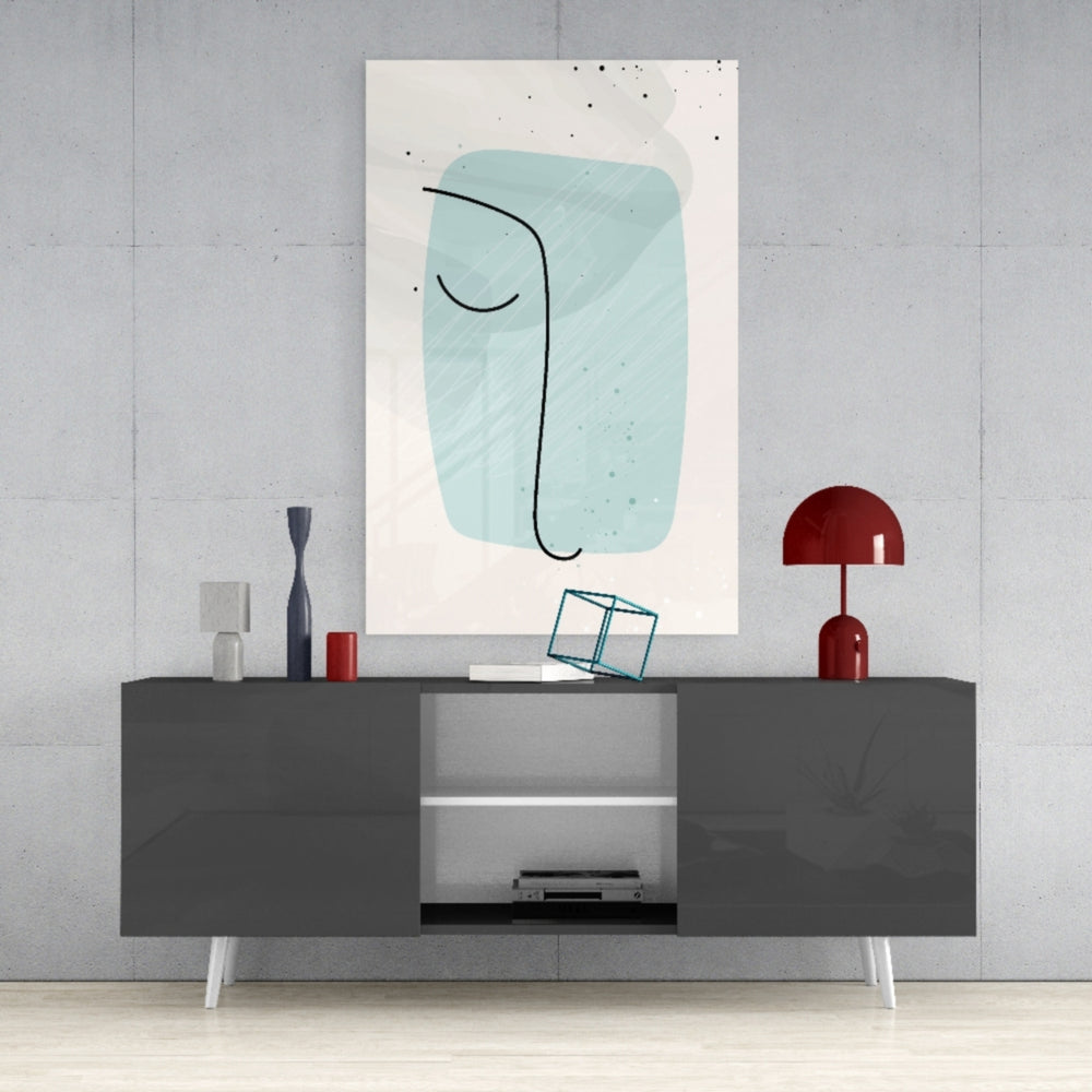Abstract Shapes Glass Wall Art.