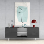 Abstract Shapes Glass Wall Art.