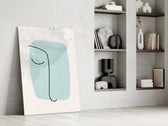 Mint Line Portrait artwork anchoring a wall with scandi serene palette