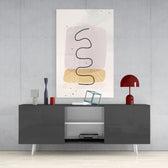 Abstract Shapes Glass Wall Art.
