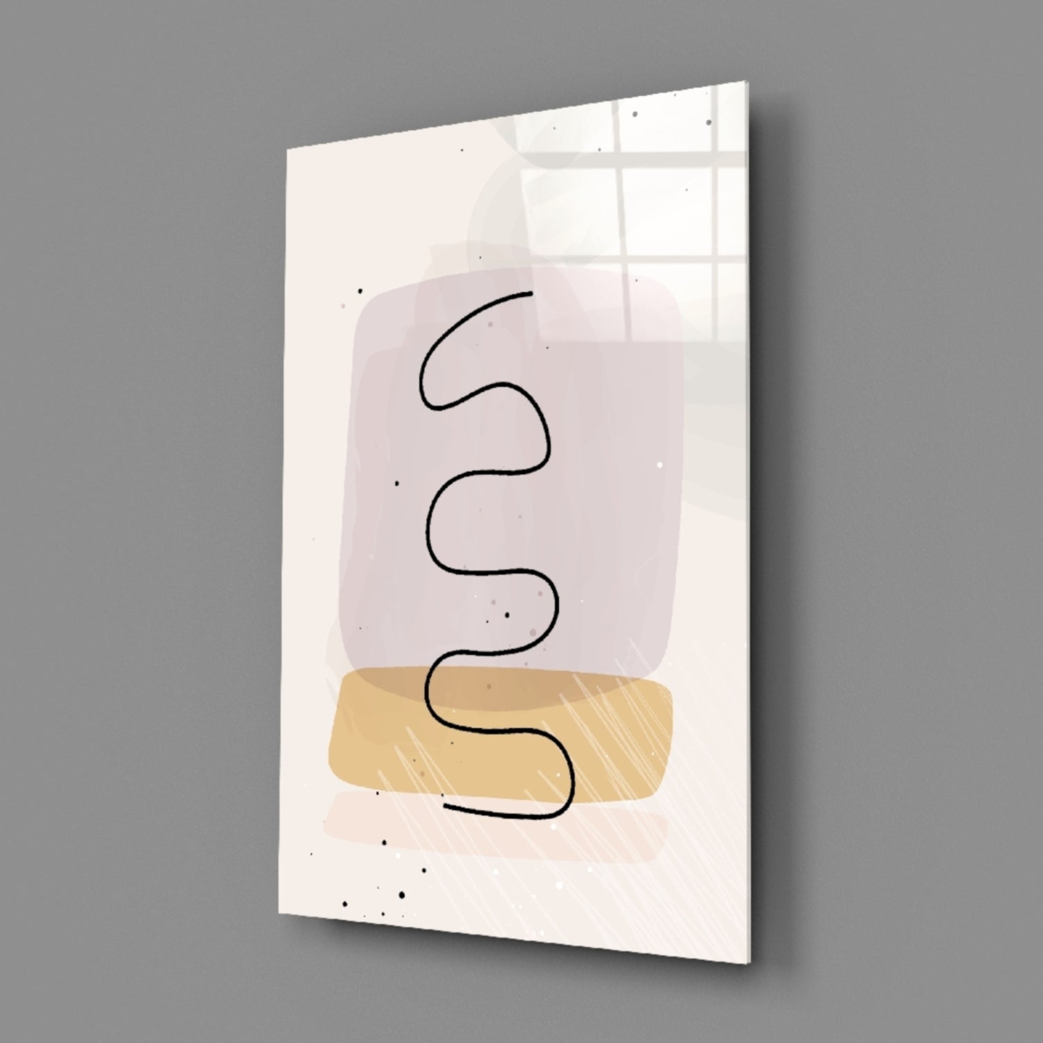 Abstract Shapes Glass Wall Art.