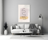 Lavender Wave glass wall art styled above a sofa in a living room