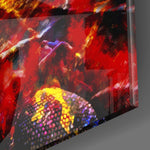 Vivid Iguana panel catching window light to reveal its tactile burst