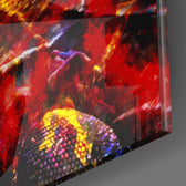 Vivid Iguana panel catching window light to reveal its tactile burst