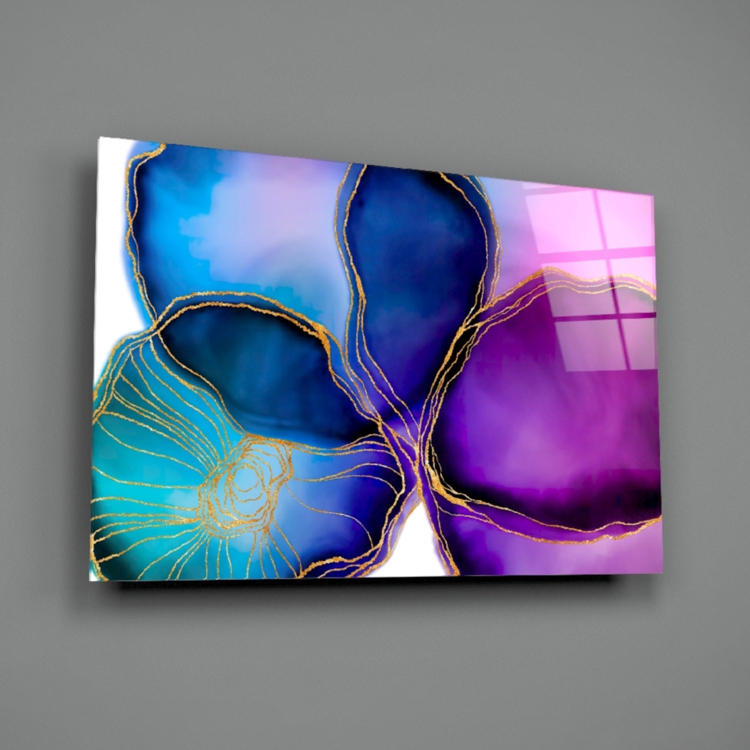 Abstract Shapes Glass Wall Art.