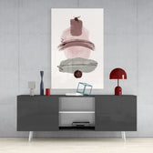 Abstract Shapes Glass Wall Art.