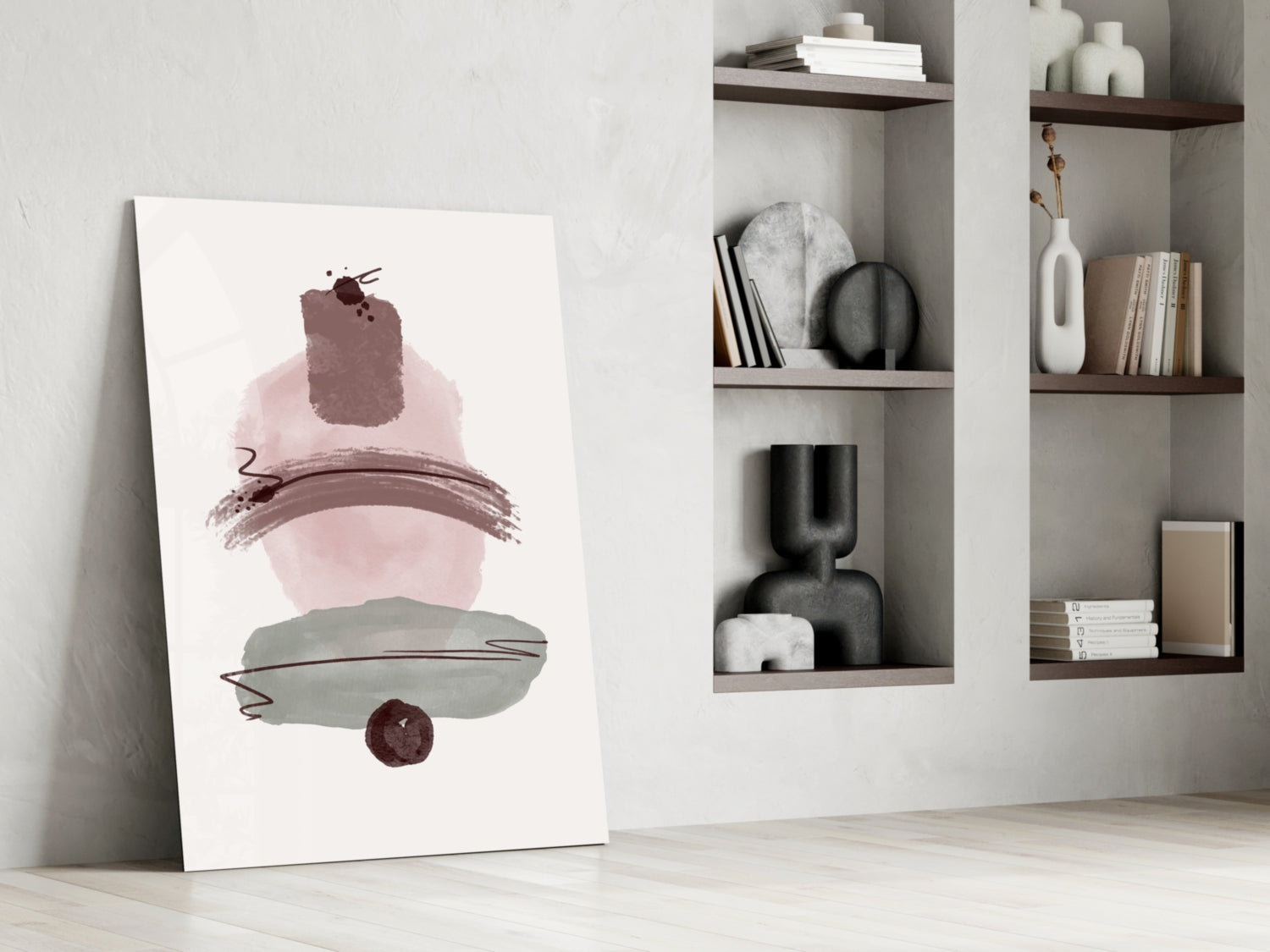 Abstract Shapes Glass Wall Art.