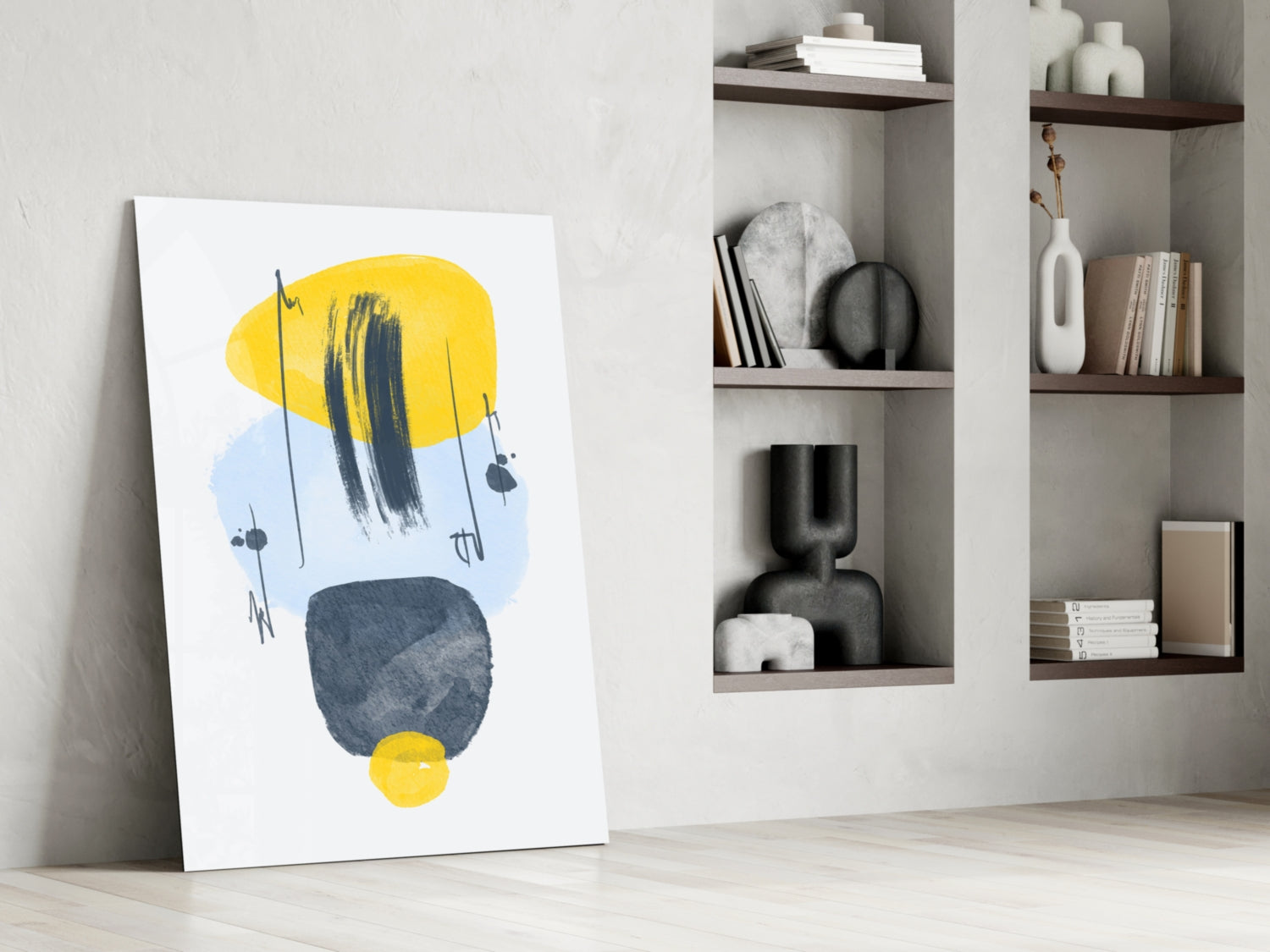 Abstract Shapes Glass Wall Art.