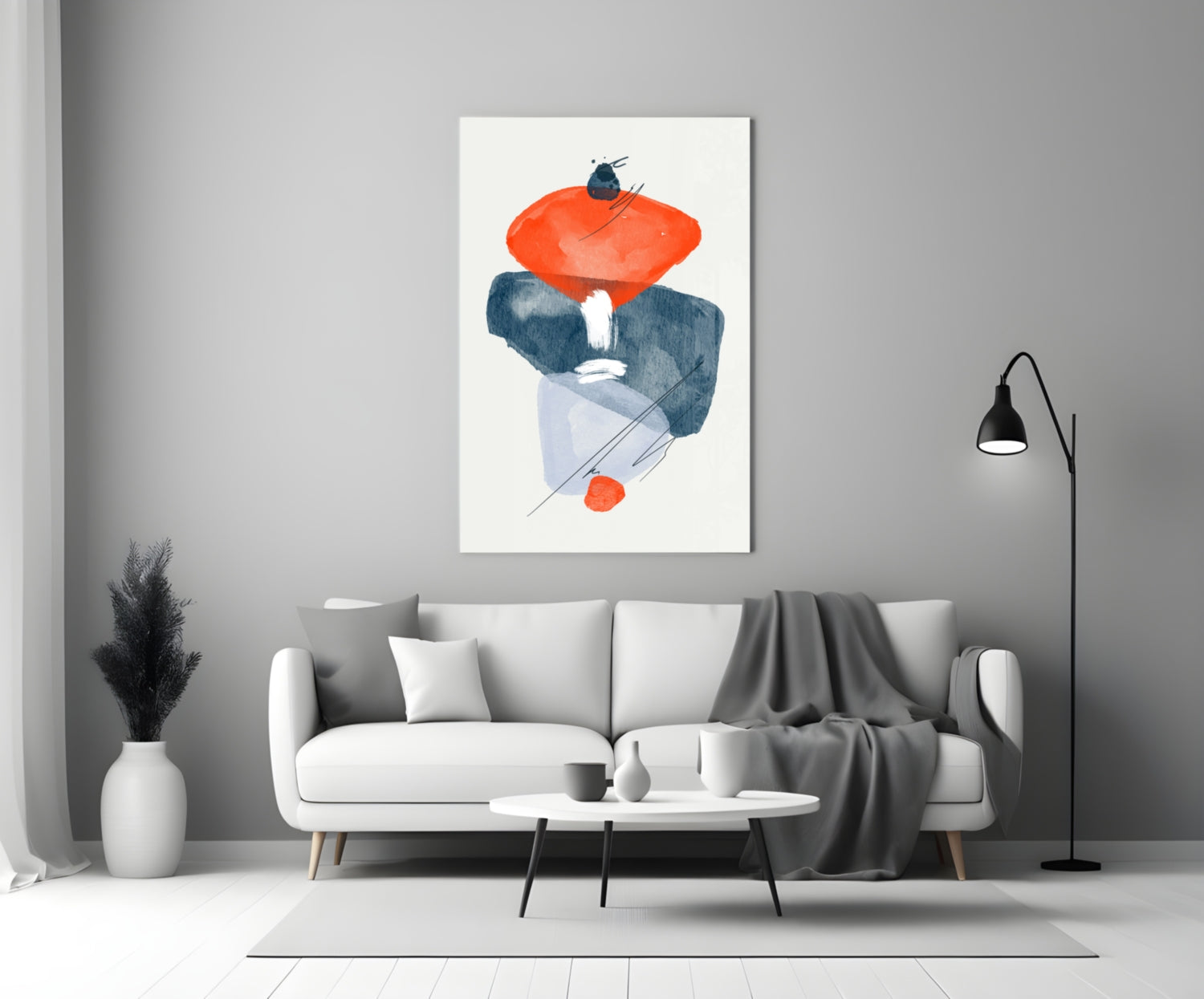 Abstract Shapes Glass Wall Art.