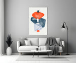 Orange Wabi panel adding calm mood to a hallway