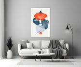 Orange Wabi panel adding calm mood to a hallway