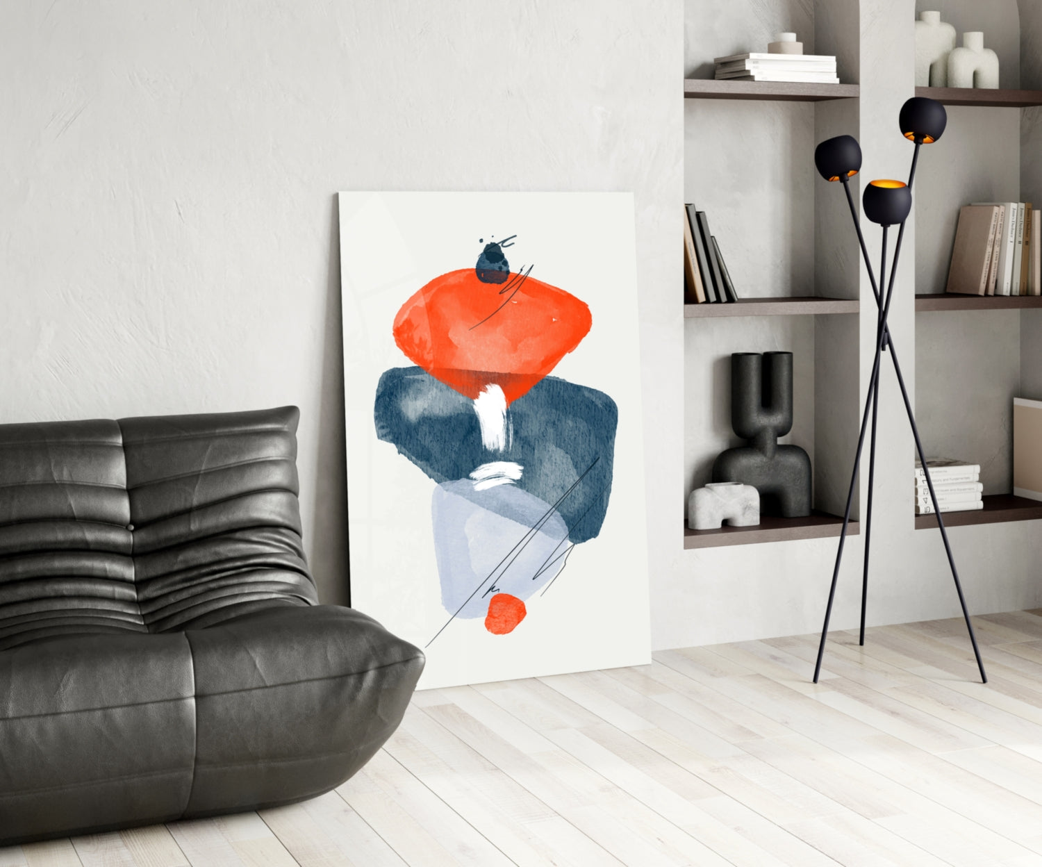 Abstract Shapes Glass Wall Art.