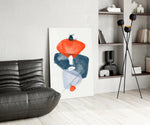 Orange Wabi artwork anchoring a wall with wabi-sabi bold palette