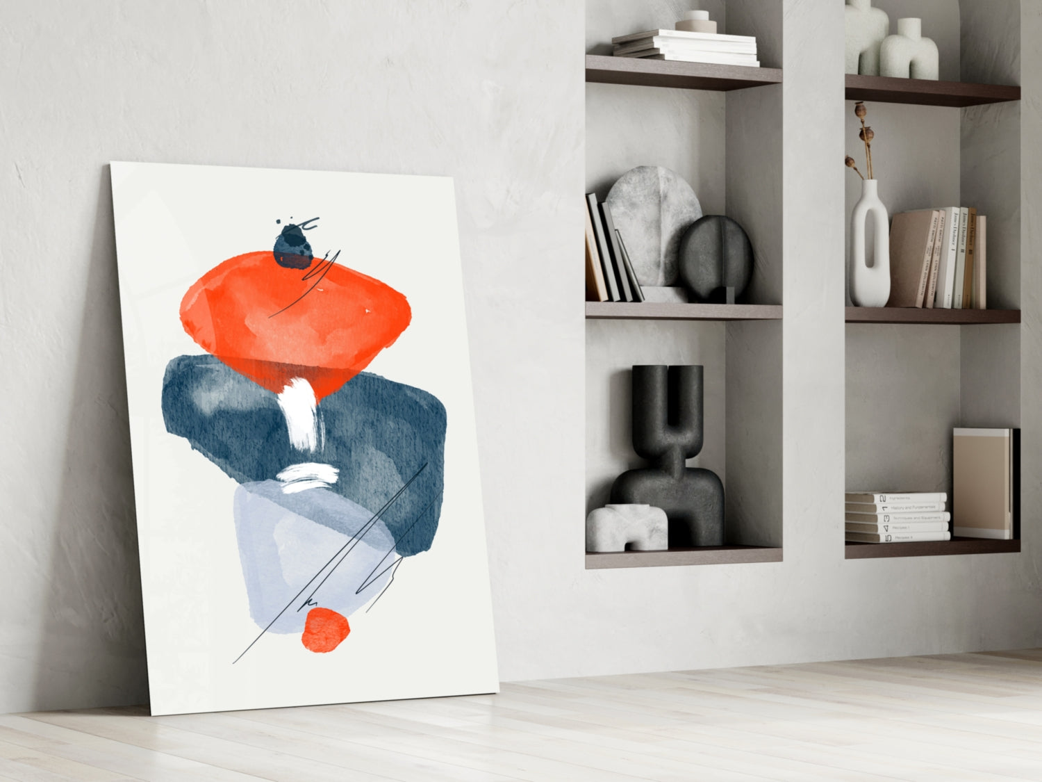 Abstract Shapes Glass Wall Art.