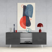 Abstract Shapes Glass Wall Art.