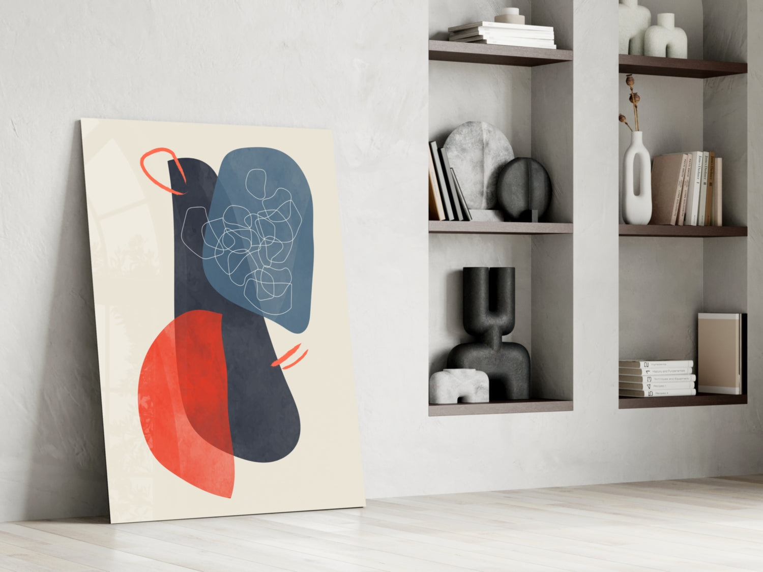 Abstract Shapes Glass Wall Art.