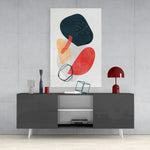 Abstract Shapes Glass Wall Art.