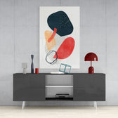 Abstract Shapes Glass Wall Art.