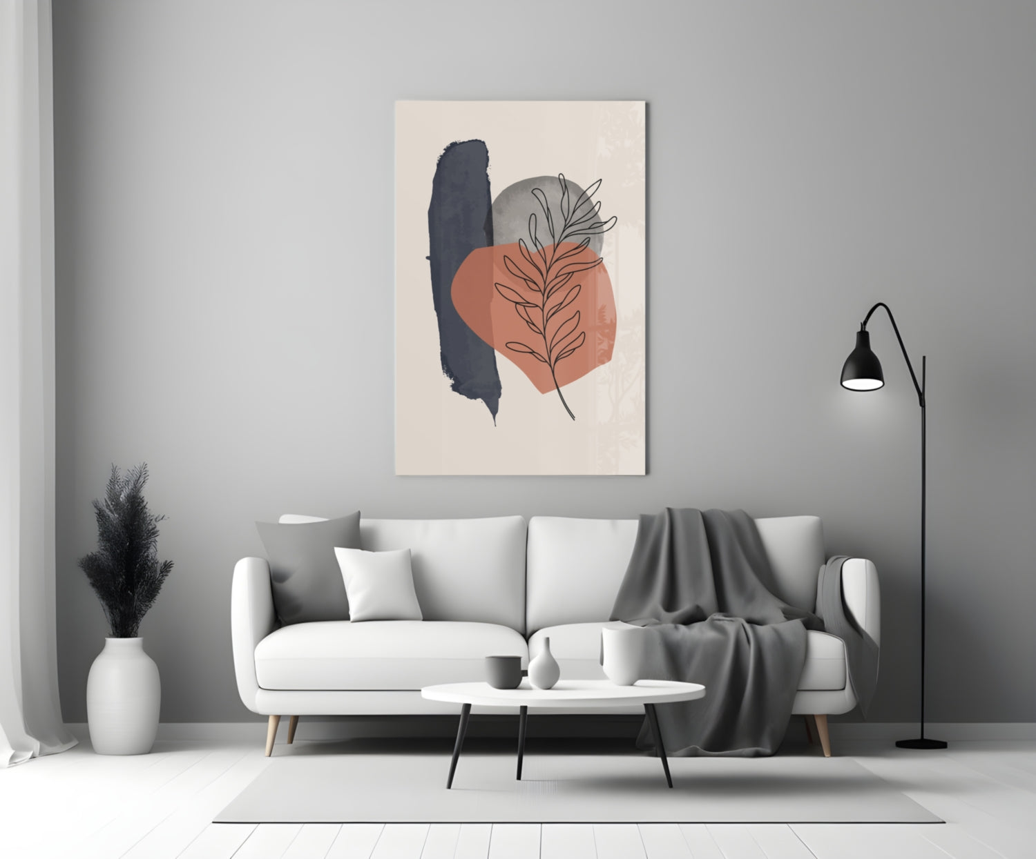 Abstract Shapes Glass Wall Art.