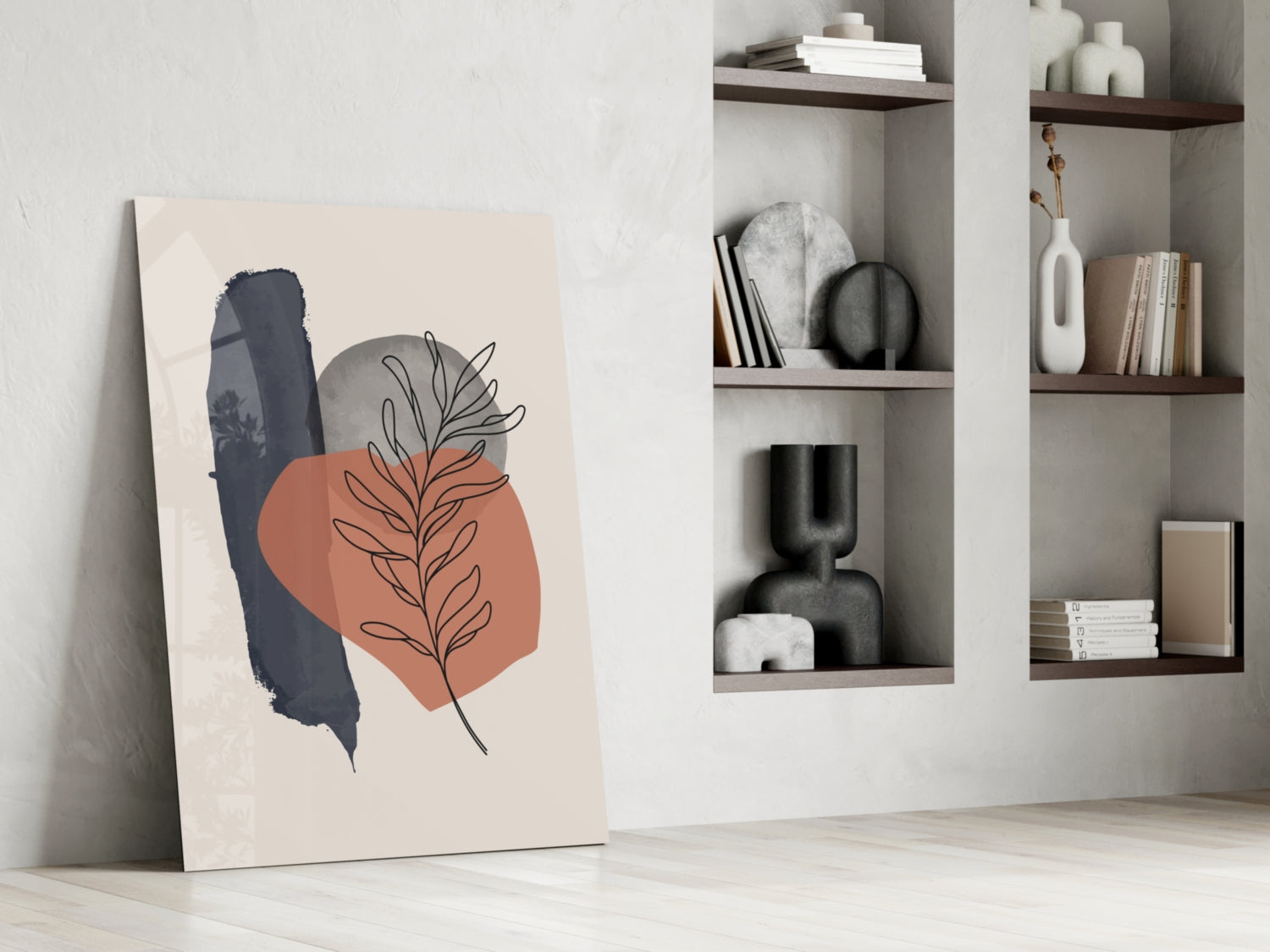 Abstract Shapes Glass Wall Art.