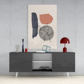 Abstract Shapes Glass Wall Art.