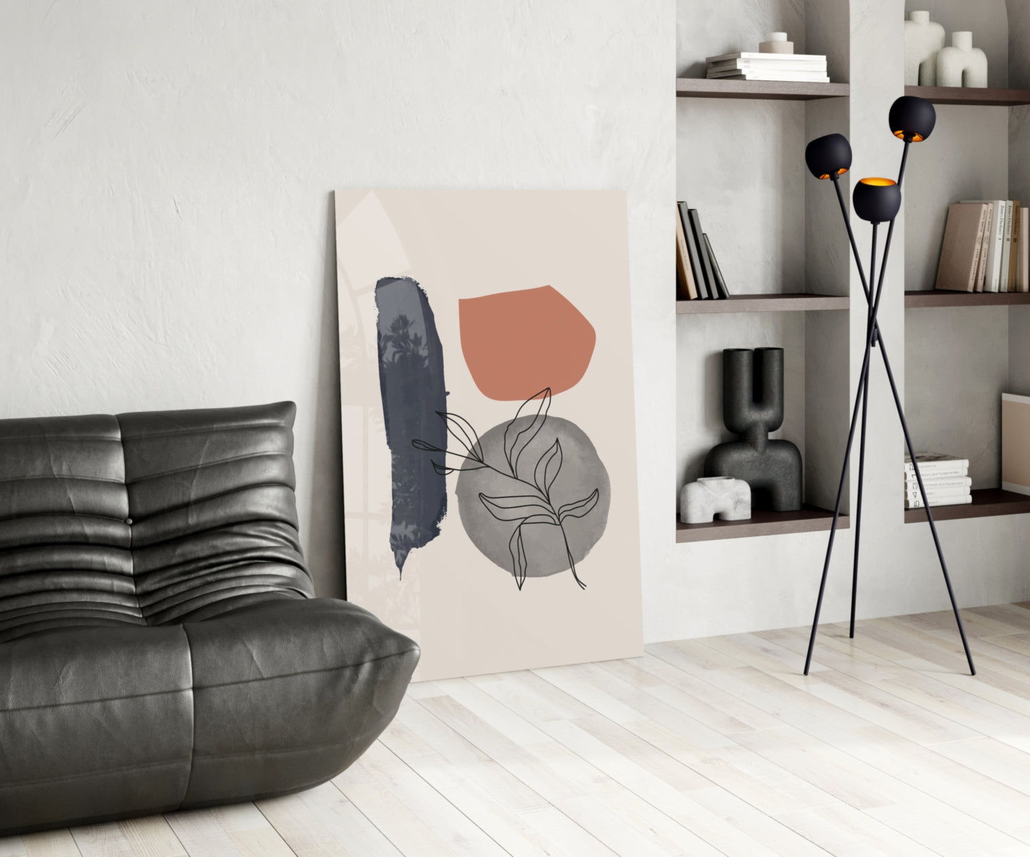 Abstract Shapes Glass Wall Art.