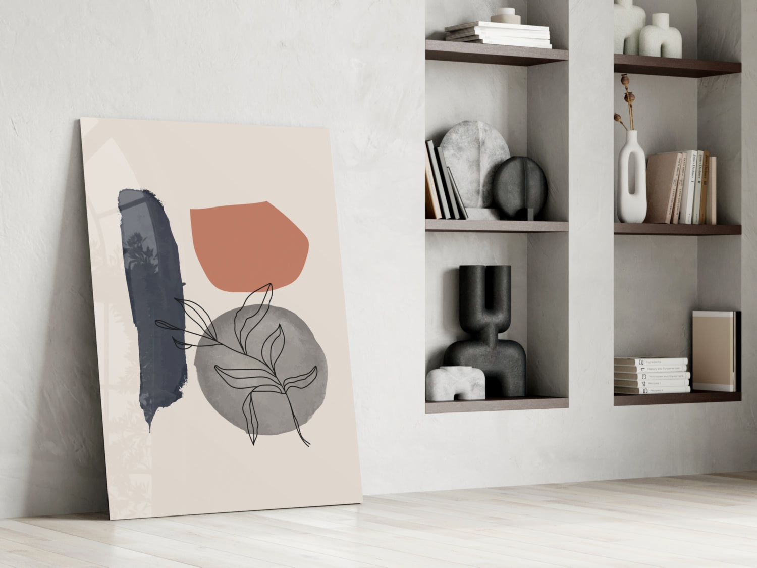 Abstract Shapes Glass Wall Art.