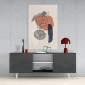 Abstract Shapes Glass Wall Art.