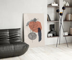 Leaf Branch glass print enhancing a living room with editorial drama