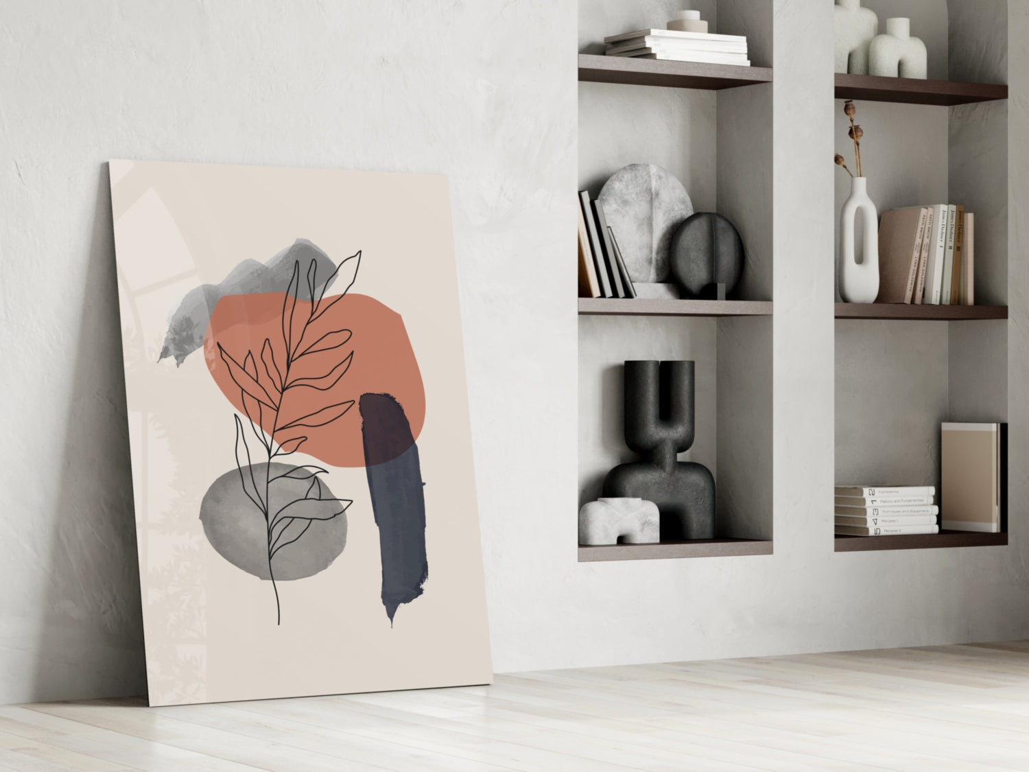 Abstract Shapes Glass Wall Art.