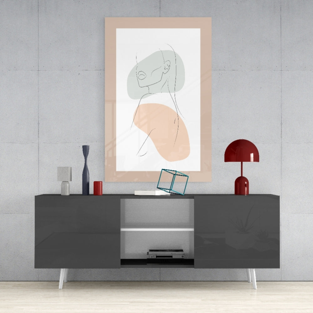 Abstract Shapes Glass Wall Art.