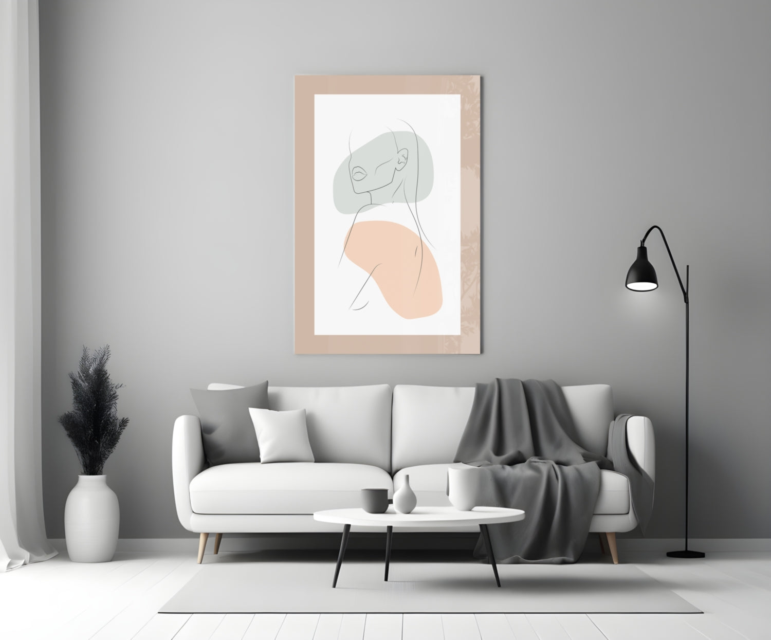 Abstract Shapes Glass Wall Art.