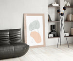 Sage Line Portrait artwork anchoring a wall with scandi serene palette