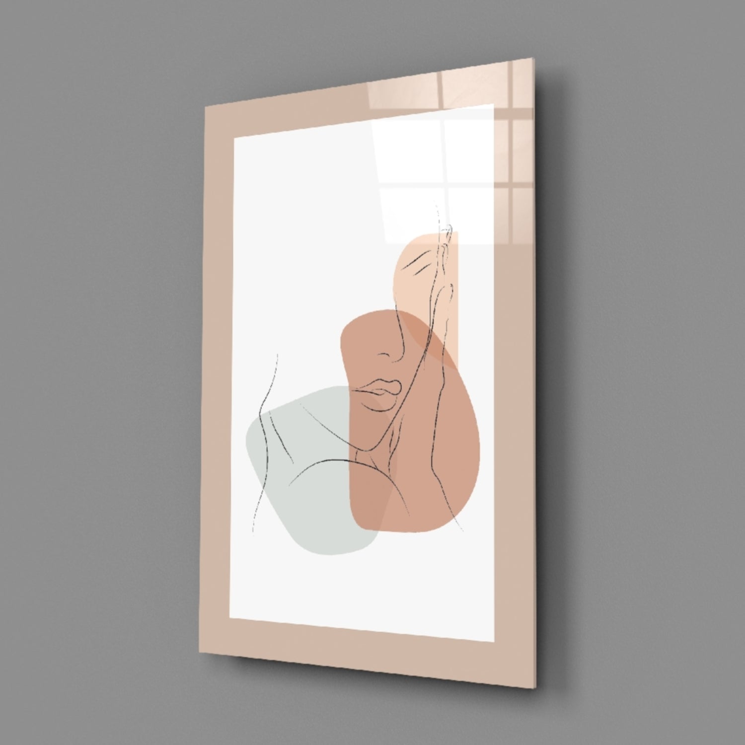 Abstract Shapes Glass Wall Art.