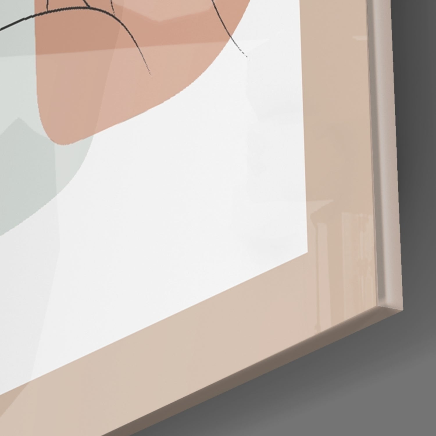 Abstract Shapes Glass Wall Art.