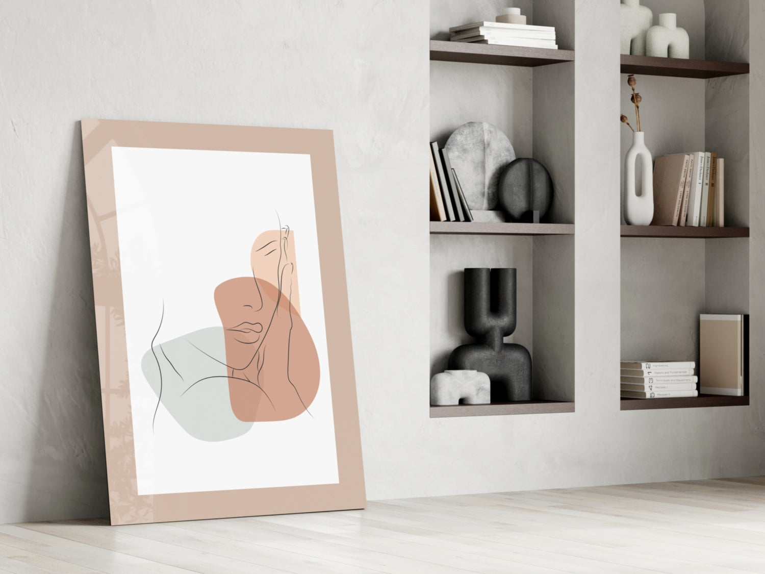 Abstract Shapes Glass Wall Art.