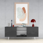 Abstract Shapes Glass Wall Art.