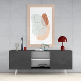 Abstract Shapes Glass Wall Art.