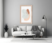 Seated Line glass wall art styled above a sofa in a master bedroom